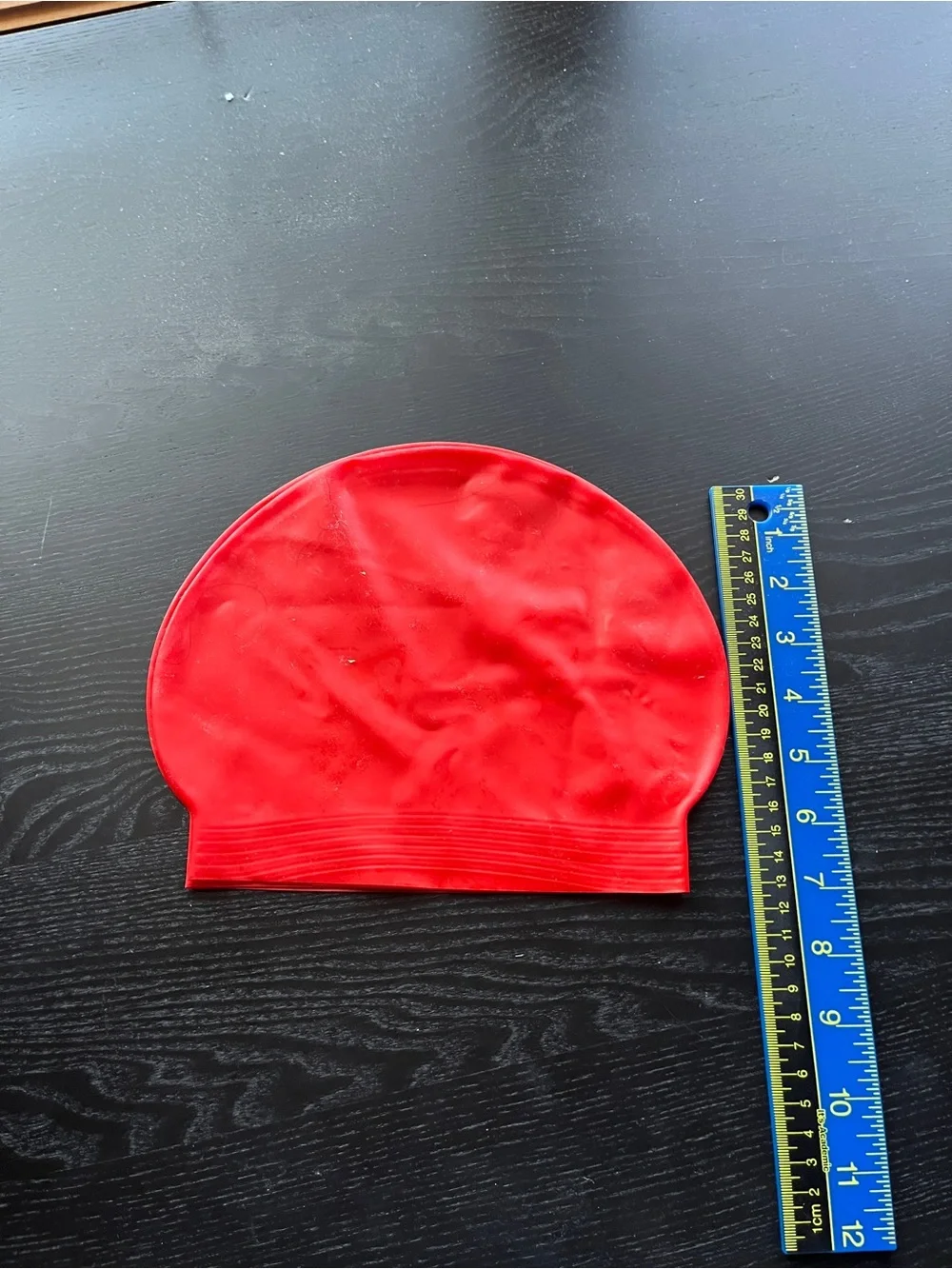 Red Latex Swimming Swim Cap Adult Size Waterproof Pool Gear x2